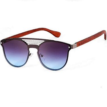 Imagem de Óculos de Sol Design de Madeira Estilo Vintage HU WOOD Proteção Uv400 GR8030 (C1)