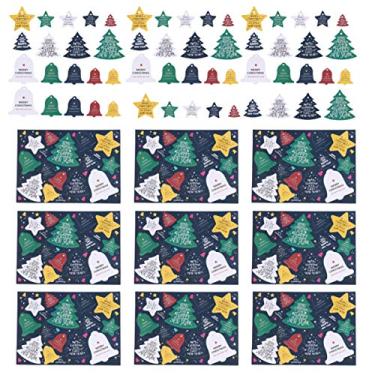 Imagem de 30 Folhas Cartão Bonito Colorido Etiquetas Para Decoração De Sino Tags De Nome De Natal Cartões De Natal Árvore De Natal Papel Especial Cartão De Mensagem
