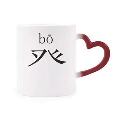 Imagem de Componente do personagem chinês Bo Caneca sensível ao calor Copo de grés que muda de cor vermelha