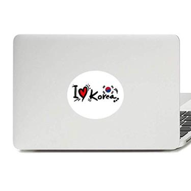 Imagem de I Love Korea Palavra Bandeira Love Heart Ilustration Vinil Emblema Gráfico Laptop Adesivo Notebook Decalque