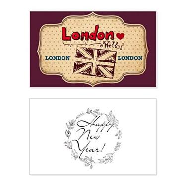 Imagem de Carimbo Reino Unido London Union Jack Festival Ano Novo Cartão Bless Mensagem Presente
