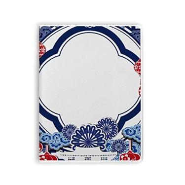 Imagem de Diário de capa macia com pasta de pasta de pasta de flor azul da cultura chinesa
