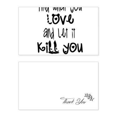 Imagem de Design de palavras em inglês Love And Kill Thank You Card Birthday Paper Greeting Wedding Repreciation
