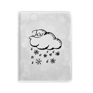 Imagem de Caderno com estampa de floco de neve nublado pintado à mão capa de chiclete diário capa macia