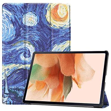 Imagem de TingYR Capa para tablet Samsung Galaxy Tab S7 FE, couro, suporte dobrável, proteção completa, capa para tablet para Samsung Galaxy Tab S7 FE. (CH-02)