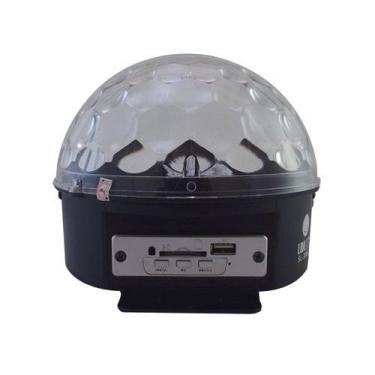 Imagem de Caixa de Som BALL Globo Magico LED de Cristal com Entrada para SD USB