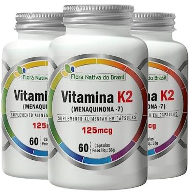 Imagem de Kit 3X Vitamina k2 (Menaquinona-7) 60 cápsulas - Flora Nativa