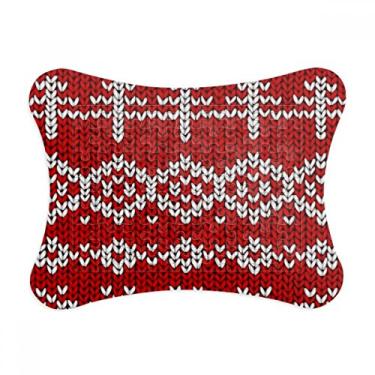 Imagem de Moldura de quebra-cabeça vermelha irregular padrão de malha de grão vertical decoração de imagem ornamento de jogo de quebra-cabeça