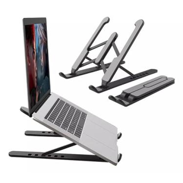 Imagem de Base Suporte Notebook De Mesa Ergonômico Regulável Laptop Portátil Dobrável Ajustável Home Office Antiderrapante Compacto Apoio Regulagem Altura Tablet Celular Netbook Funcional 6