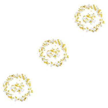 Imagem de jojofuny 3 Pacotes cabelo sintético para bonecas dia Namorados pequeno decoração de letras casamento criança confete estrela de cinco pontas pentagrama confete lantejoulas ouro e prata