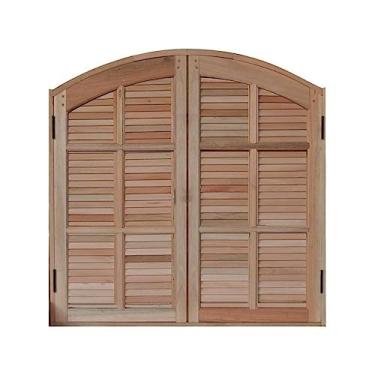 Imagem de Janela de Madeira Guilhotina 120x120cm 4 Folhas em Arco Rodam Natural