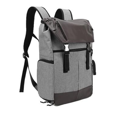 Imagem de Mochila para Computador Com Câmera à Prova D'água de Capacidade Grande DSLR SLR Sem Espelho Com Vários Bolsos, Bolsa de Armazenamento à Prova de Chuva - C3081 Cinza Claro