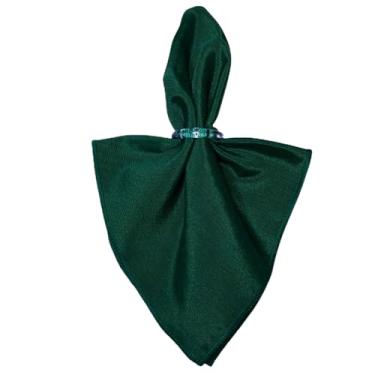 Imagem de Guardanapos em Tecido Liso Overloque 40 x 40 Natalino (VERDE ESMERALDA, 10)