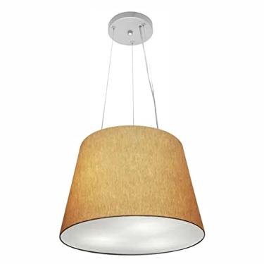 Imagem de Lustre Pendente Cone Cúpula Tecido 30/40x30, Vivare Iluminação, Pendente4152 LP, Palha, Médio