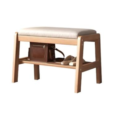 Imagem de Prateleira de sapatos armários de sapatos banco de sapatos de madeira, organizador de sapatos com almofada, banco de sapateira para entrada, quarto, organizadores de sapatos para sala de estar (cor: