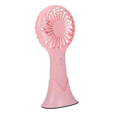 Imagem de Cabilock 3 Pecas Ventilador de mesa de dupla finalidade ventilador pessoal de mão ventilador mudo do circulador de ar fã mini ventilador ventoinha USB colarinho branco Presente aluna rosa