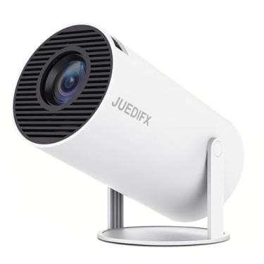 Imagem de JUEDIFX HY300 Mini Projetor Portátil 4K FHD 1080P Auto Keystone, Projetor Inteligente,10000 Lumens com WiFi 6, BT 5.0, Rotação de 180 Graus, Android 11 (HY300 Branco)