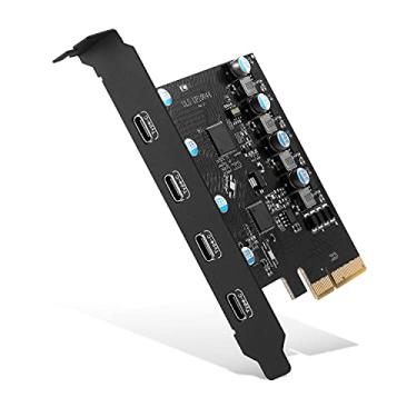 Imagem de Placa PCIe Gen3 x2 USB 3.2/3.1 ASM3142- PCI Express para 4 portas tipo C HUB adaptador controlador de cartão de expansão interna PCI Express cartão Desktop PC suporta várias entradas