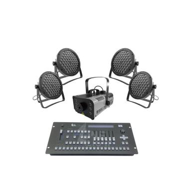Imagem de Kit 4 Par Led Slim 60 Led 3W+Máq Fumaça 1200W+Mesa Pilot