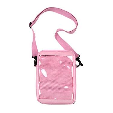 Imagem de Vensivy Ita Bag Bolsa tiracolo transparente de anime com alfinetes de ombro Itabag Comic Anime Satchels, rosa, One Size
