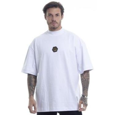 Imagem de Camiseta Rich Young Oversized Gola Alta Medalhão Branca-Masculino