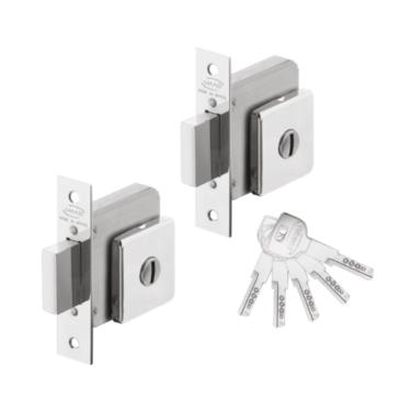 Imagem de Fechadura Auxiliar Para Porta De Abrir Multiponto Roseta Quadrada Dupla Imab