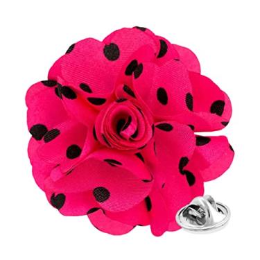 Imagem de Vittorio Vico Broche de lapela de flor formal de bolinhas masculino: alfinetes de acessórios de terno de flor para terno ou smoking, 2.5" (6.36CM), Poliéster, Não aplicável