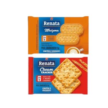 Imagem de Combo Biscoitos Sachê Renata Maizena 60 e Cracker 60 Total 120 Sachês