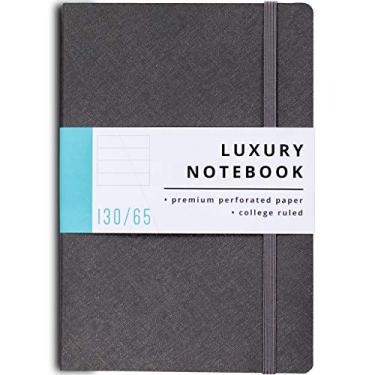 Imagem de Papercode Caderno de diário forrado - Diário de luxo para escrever com 130 páginas, capa macia - caderno executivo para trabalho, viagens, faculdade - cinza..