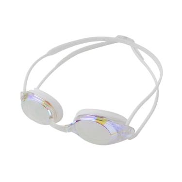 Imagem de Tachiuwa Óculos de natação de silicone, óculos de natação, óculos de natação antiembaçante galvanizados para piscina de mergulho, branco