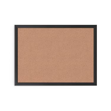 Imagem de U Brands Quadro de avisos de cortiça, 58 cm x 43 cm, moldura de alumínio preto, superfície de fixação de grau industrial