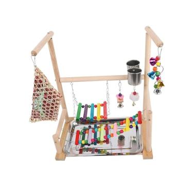 Imagem de Generic Playground de de madeira, acessórios de gaiola de pássaros, escada de cercadinho de pássaros, brinquedos de mastigação para passarinho,