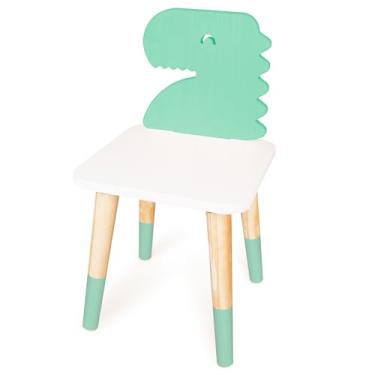 Imagem de Cadeira Infantil de Madeira Dinossauro (Verde Claro)
