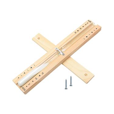 Imagem de Temporizador de areia de ampulheta de sauna, madeira de faia 15 minutos com precisão, vidro de hora de madeira resistente ao calor rotativo com areia branca, ampulheta de sauna giratória de madeira