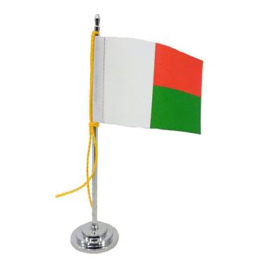Imagem de Mini Bandeira De Mesa Da Madagascar 15 Cm Poliéster