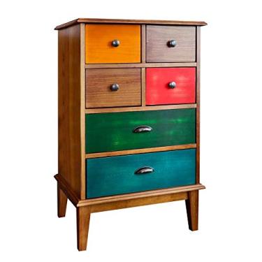 Imagem de Cômoda Colors 6 GV Mel Verniz e Colorido