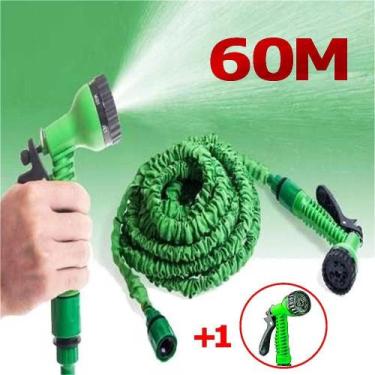 Imagem de Mangueira magica 60 metros de jardim reforçada retrátil flexível resis