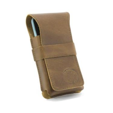 Imagem de Bainha Protetora Capinha Couro Celular Medalha De Sao Bento Passador P