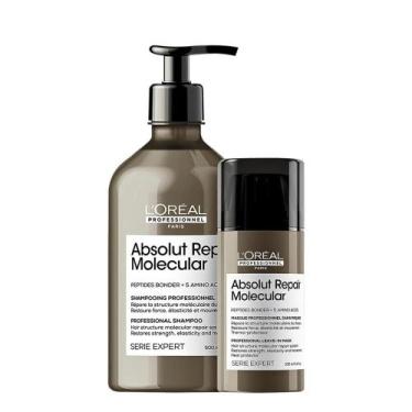 Imagem de Kit L'Oréal Professionnel Absolut Repair Molecular Shampoo 500 e Leave