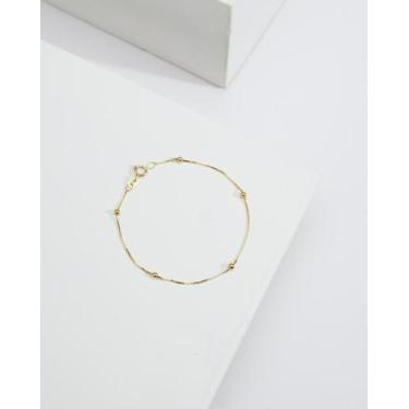 Imagem de Tornozeleira Feminina Veneziana Bolinha Ouro 18k 750 - Thile Jóias