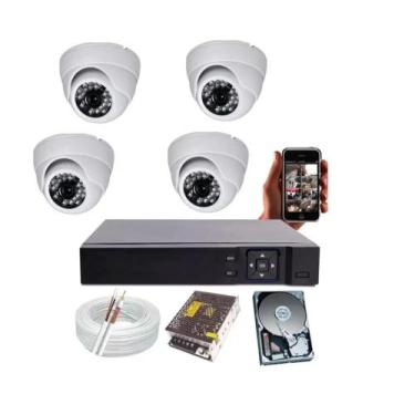 Imagem de Kit 4 Câmeras Internas Analógicas + Dvr + Hd e Acessórios Ótima Resolu