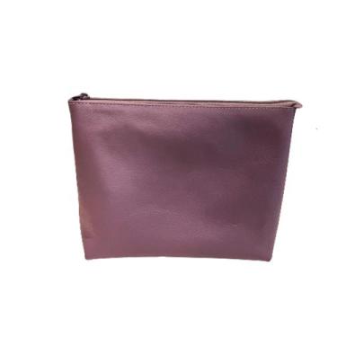 Imagem de Necessaire bolsa feminina em couro lilás - Encanto Laser