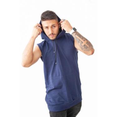 Imagem de Regata Basica Confortável Masculina Com Capuz Bolso Canguru (M30) - Fa