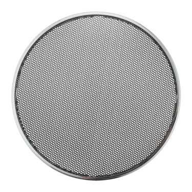 Imagem de ACROPIX Capa universal de grade de alto-falante de carro de 12,7 cm redonda de malha de 5 polegadas caixa protetora de subwoofer revestimento de ferro prateado preto - pacote com 1