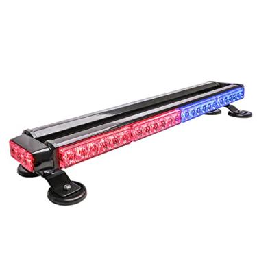 Imagem de CUMART Barra de luz de farol de telhado de 67,3 cm vermelho azul 54 LED para policiais bombeiros veículos de trabalho caminhão carros aviso de emergência piscando EMS First Responder POV luz