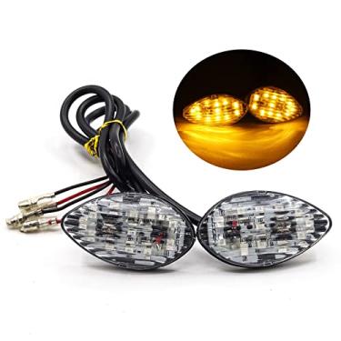 Imagem de YnGia 2 peças indicadoras de motocicleta luzes de seta para motocicleta, lâmpada indicadora universal transparente para scooter Quad Cruiser Bobber Chopper