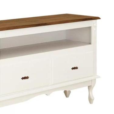 Imagem de Rack 2 Gavetas + Nicho e Pés Luiz XV - Tommy Design - Meyer, Branco co