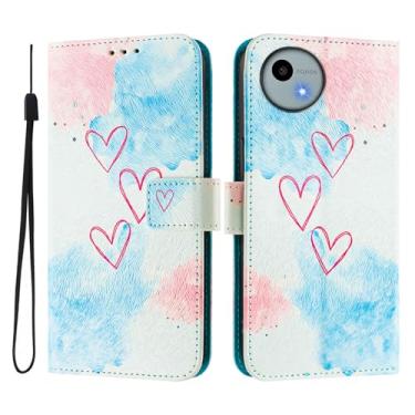 Imagem de Capa carteira para Sharp Aquos Sense9 Plus, capa flip de couro com padrão fofo, capa com fivela magnética à prova de choque, compatível com carregamento sem fio (Sharp Aquos Sense9 Plus, Love ME)