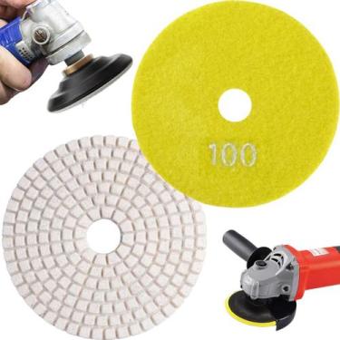 Imagem de 1 X Lixa Discos Grão 4 Pol.100mm Diamantada Liso Polir Lixadeira Grani