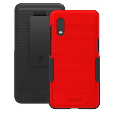 Imagem de Wireless ProTech Capa com clipe compatível com Samsung Galaxy XCover Pro modelo SM-G715. Coldre de clipe de cinto giratório resistente e estojo fino durável combo (vermelho)